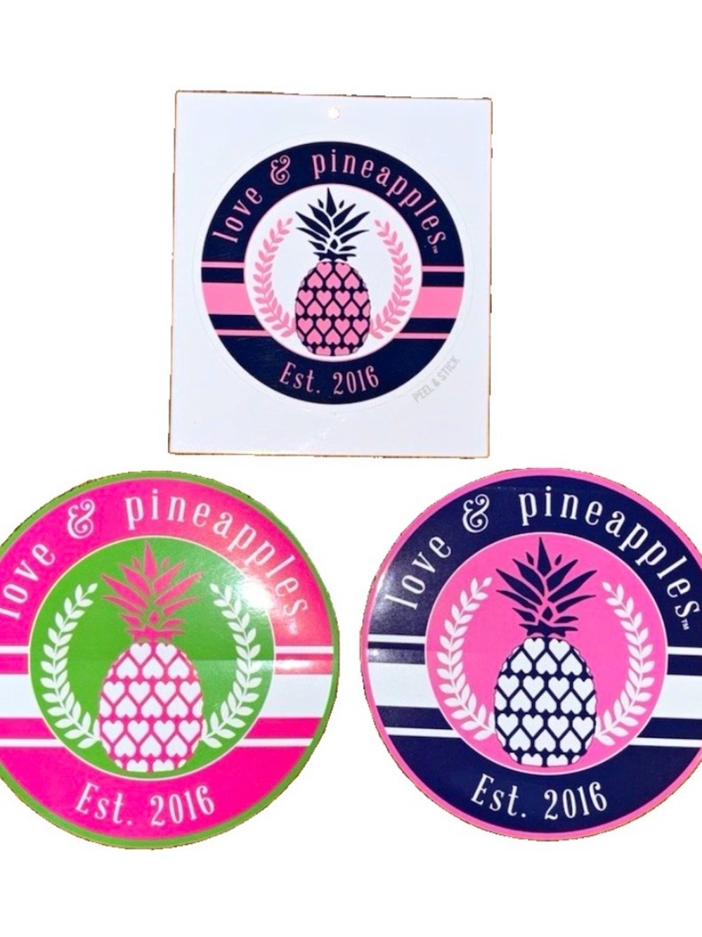 Love & Pineapples Pineapple Sticker Pack Pink & Green Water Bottle Decor